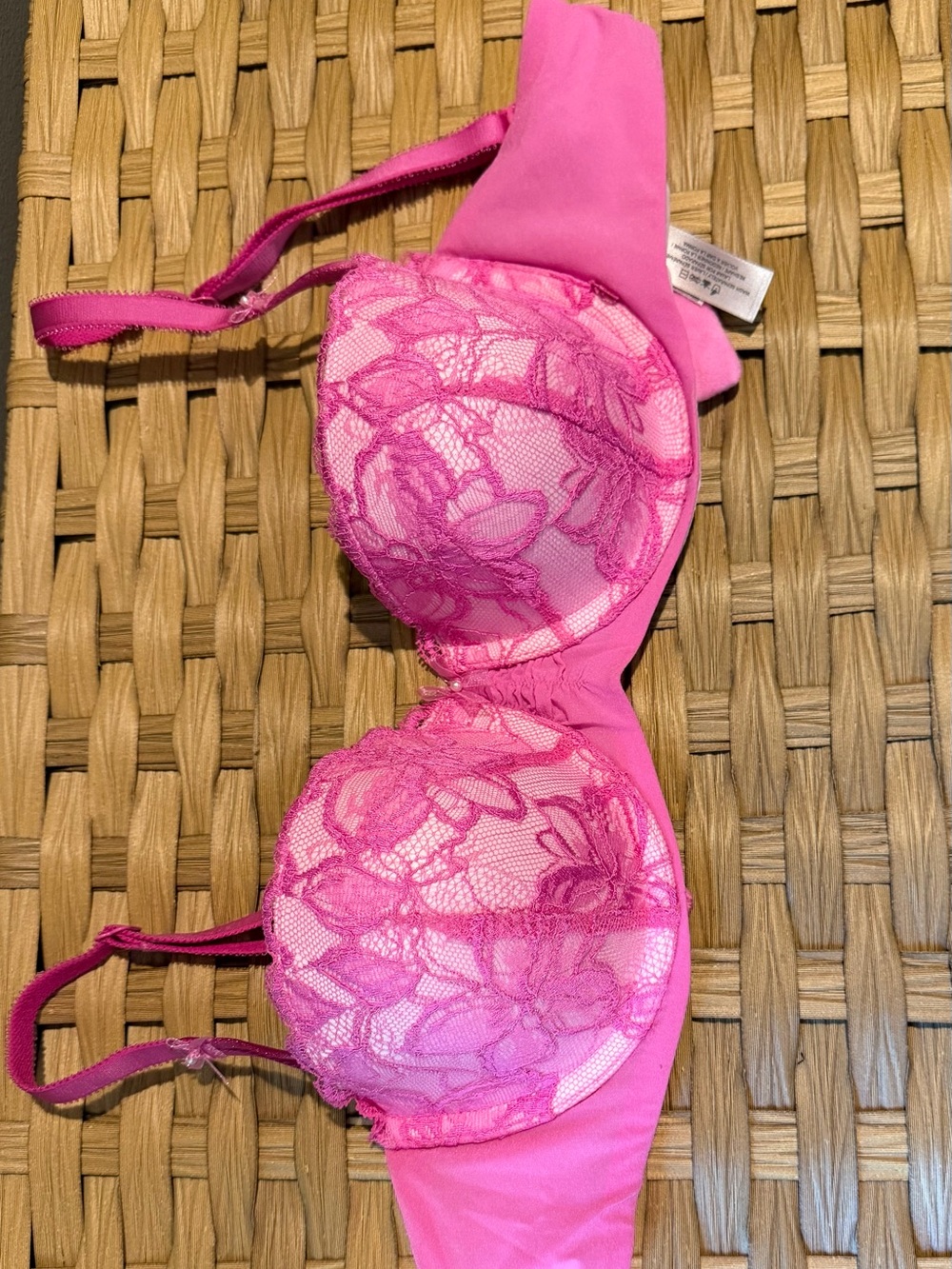 Victoria's Secret Hot Pink Lace Underwire Bra